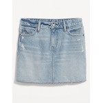Mid-Rise OG Straight Cut-Off Jean Mini Skirt