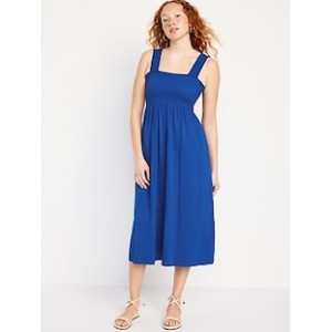 Fit & Flare Smocked Midi Dress Hot Deal
