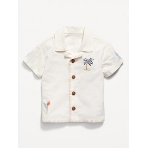 Short-Sleeve Embroidered Camp Shirt for Baby