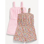 Sleeveless Rib-Knit Romper 2-Pack for Toddler Girls