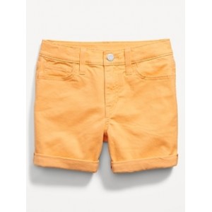 High-Waisted Double-Rolled-Cuff Midi Shorts for Girls