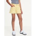 High-Waisted Pop-Color Frayed-Hem Shorts for Girls