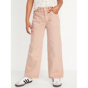 High-Waisted Baggy Utility Wide-Leg Jeans for Girls Hot Deal