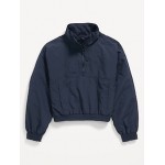 Quarter-Zip Water-Resistant Pullover Jacket for Girls