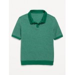 Short-Sleeve Knit Polo Shirt for Boys