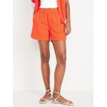 High-Waisted Crinkle Gauze Shorts -- 5-inch inseam Hot Deal