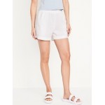 High-Waisted Linen-Blend Shorts -- 3-inch inseam Hot Deal