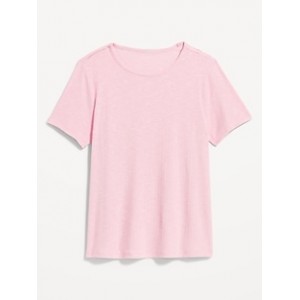 Luxe Ribbed Slub-Knit T-Shirt