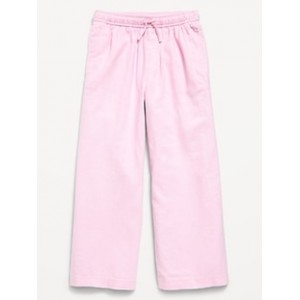Loose Drawstring Linen-Blend Pants for Girls