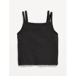 Sleeveless Fitted Smocked Tank Top for Girls