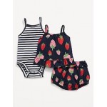 Cami Ruffle Bloomer Set and Bodysuit 3-Pack for Baby Hot Deal