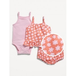 Cami Ruffle Bloomer Set and Bodysuit 3-Pack for Baby Hot Deal