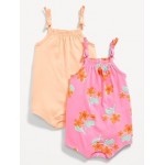 Jersey-Knit Tie-Bow Romper 2-Pack for Baby Hot Deal