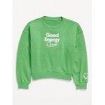 Slouchy Crew-Neck Graphic Sweatshirt for Girls
