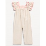 Printed Linen-Blend Wide-Leg Jumpsuit for Toddler Girls