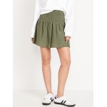 Smocked-Waist Mini Skirt