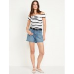High-Waisted Baggy Dad Jean Shorts -- 5-inch inseam