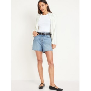 High-Waisted Baggy Jean Shorts -- 5-inch inseam