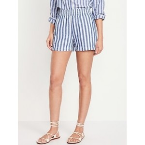 Linen-Blend Striped Shorts -- 3.5-inch inseam Hot Deal