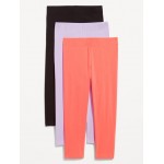 High Waisted Cropped Leggings 3-Pack Hot Deal