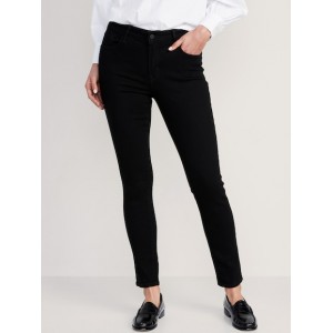 Mid-Rise Pop Icon Black-Wash Skinny Jeans