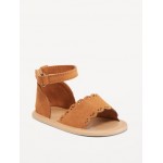 Scallop-Trim Sandals for Baby