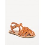 Faux-Leather Fisherman Sandals for Toddler Girls