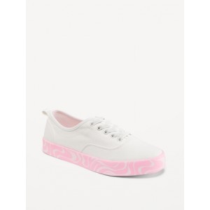 Elastic-Lace Canvas Sneakers for Girls