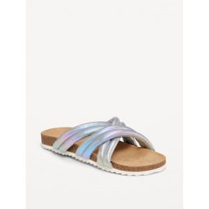 Puffy Faux-Leather Slide Sandals for Girls