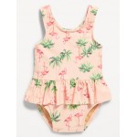 Printed Ruffled One-Piece Swimsuit for Baby