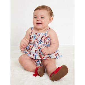 Sleeveless Smocked Ruffled One-Piece Romper for Baby Hot Deal