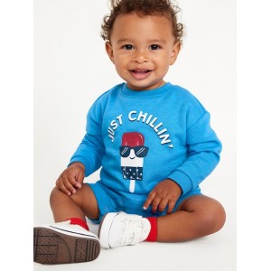 Unisex Long-Sleeve Graphic Sweatshirt Romper for Baby Hot Deal