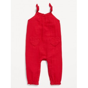 Sleeveless Heart-Pocket Jumpsuit for Baby