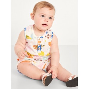 Unisex Double-Weave Tank Top and Shorts Set for Baby