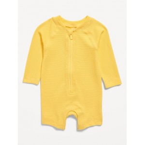 Unisex Printed Long-Sleeve Swim Rashguard Bodysuit for Baby
