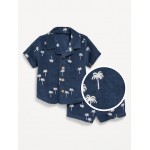 Printed Loop-Terry Shirt and Shorts Set for Baby Hot Deal