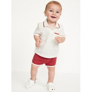 Textured-Knit Collared Pocket Shirt and Shorts Set for Baby Hot Deal