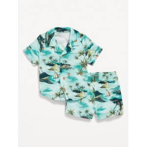 Printed Loop-Terry Shirt and Shorts Set for Baby Hot Deal