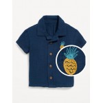 Short-Sleeve Embroidered Camp Shirt for Baby Hot Deal