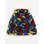 Unisex Sherpa Zip-Front Pocket Hooded Jacket for Toddler