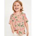 Matching Printed Short-Sleeve Camp Shirt for Toddler Boys