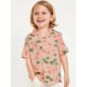 Matching Printed Short-Sleeve Camp Shirt for Toddler Boys