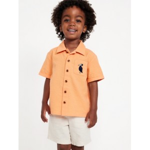 Textured Graphic Pocket Shirt for Toddler Boys Hot Deal