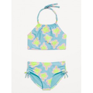 Printed Beaded Halter Bikini Swim Set for Girls Hot Deal