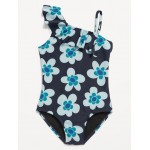 Printed Ruffled One-Piece Swimsuit for Girls