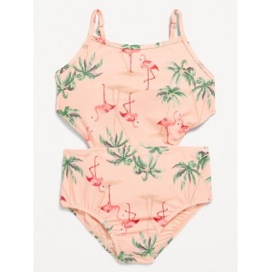 Printed Side-Cutout One-Piece Swimsuit for Girls Hot Deal