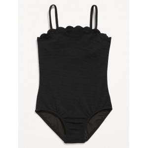 Bandeau Scallop-Trim One-Piece Swimsuit for Girls
