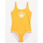 Scoop-Neck Graphic One-Piece Swimsuit for Girls