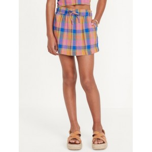 Linen-Blend Drawstring Skirt for Girls