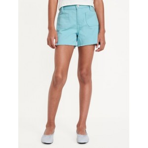 High-Waisted Pocket Frayed-Hem Shorts for Girls Hot Deal